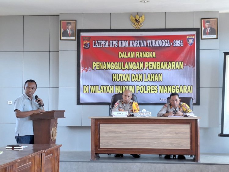 Polres Manggarai Gelar Latihan Pra Operasi Bina Karuna 2024 untuk Penanggulangan Kebakaran Hutan dan Lahan