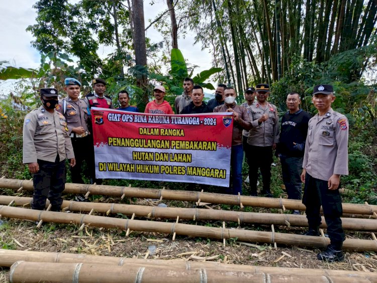 Cegah Kebakaran Hutan dan Lahan, Polres Manggarai Gelar Operasi Bina Karuna