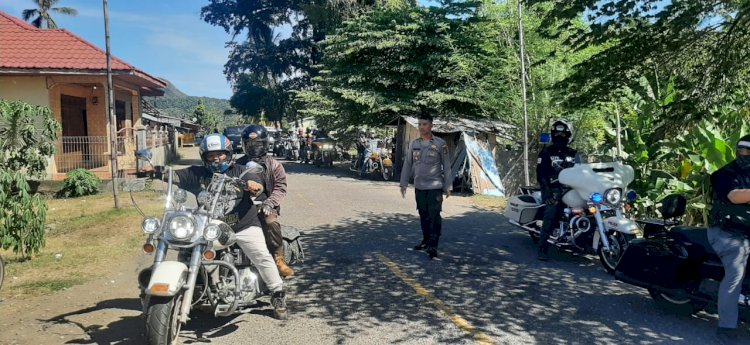 Kapolsek Reo Pimpin Pengamanan Rombongan Ride To Flores di Wilkum Polsek Reo