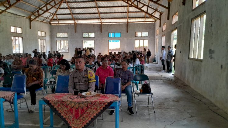 Bhabinkamtibmas Hadir dan laksanakan Pengamanan Perayaan Hari Anak Nasional di Kec. Rahong Utara