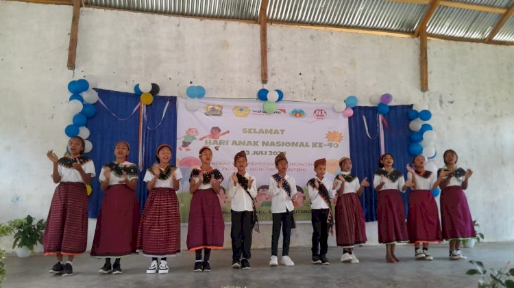 Bhabinkamtibmas Hadir dan laksanakan Pengamanan Perayaan Hari Anak Nasional di Kec. Rahong Utara