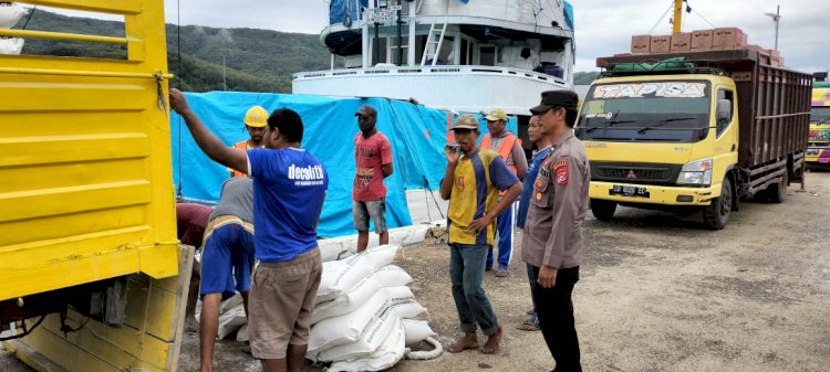 KP3 Laut Reo, Pastikan Aktivitas Bongkar Muat di Pelabuhan Laut Kelas II Reo berlangsung aman dan lancar.