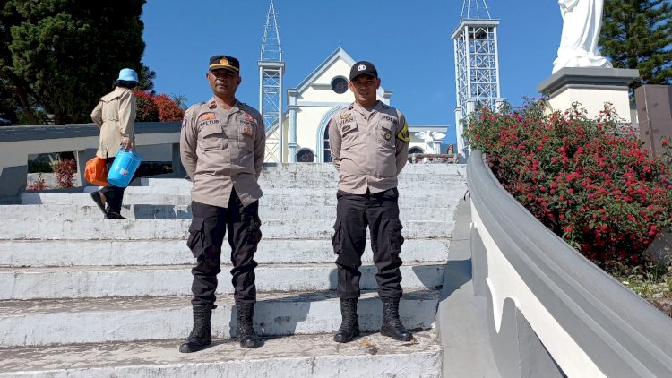 Polres Manggarai Terjunkan Personil Pengamanan Ibadah Minggu