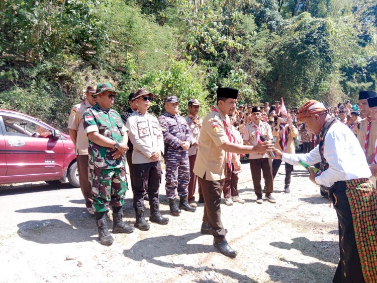 Kapolsek Reo Hadiri Upacara Pelepasan dan Penerimaan Kontingen Jambore Kwaran 2412-03 Reo