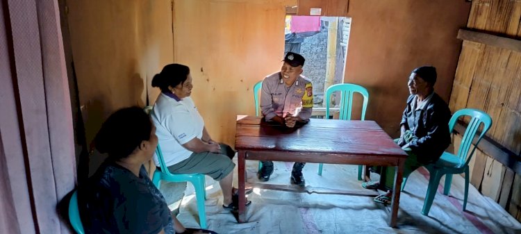 Bhabinkamtibmas Langke Rembong Pastikan Situasi Kamtibmas Aman dan Kondusif di Kelurahan Pau