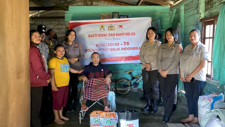 Polwan Polres Manggarai Gelar Bakti Kesehatan dan Bhakti Sosial dalam Rangka Hari Jadi Polwan ke-76 Tahun 2024.