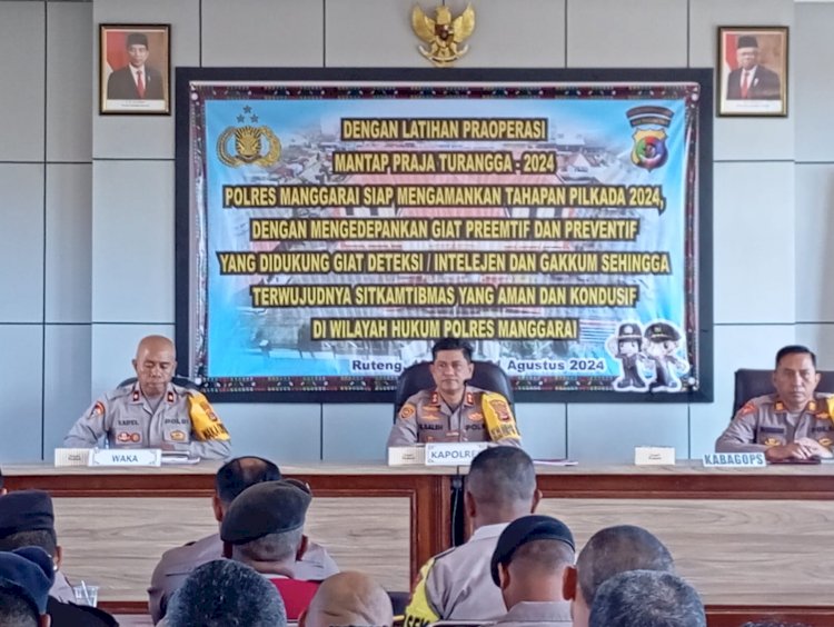 Melalui Latihan Pra Operasi Mantap Praja Turangga, Polres Manggarai Siap Amankan Tahapan Pilkada 2024