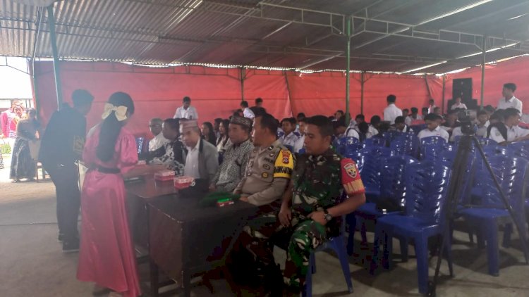 Bhabinkamtibmas Langke Rembong Hadiri Peringatan Dirgahayu ke-9 SMK Swasta St. Aloysius