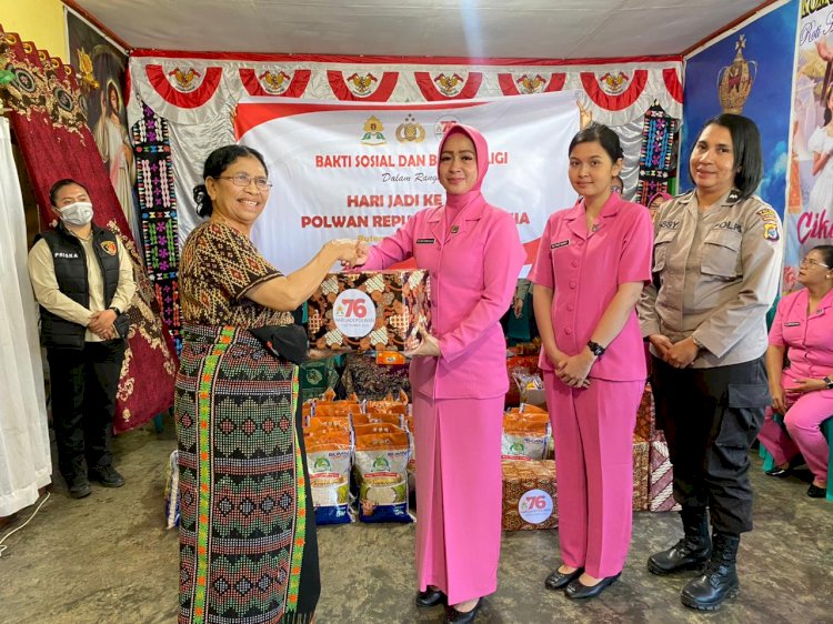 Polwan Polres Manggarai dan Bhayangkari Gelar Bakti Sosial di Panti Asuhan Pelayanan Kasih dalam Rangka Hari Jadi Ke-76 Polwan RI Tahun 2024