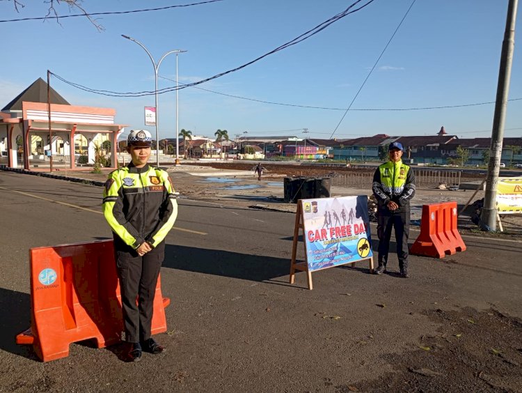 Sat Lantas Polres Manggarai Lakukan Rekayasa Lalu Lintas untuk Car Free Day di Ruteng