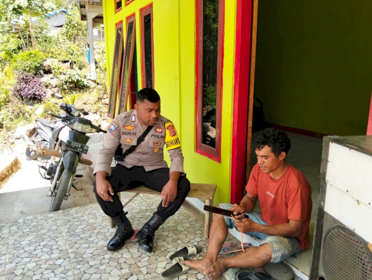 Bhabinkamtibmas Cibal Barat laksanakan Patroli dan Sambang, jaga situasi Kamtibmas Kondusif.