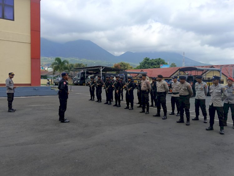 Patroli Gabungan Polres Manggarai dan Brimob Kompi 2 Yon B Pelopor Harkamtibmas Jelang Pilkada