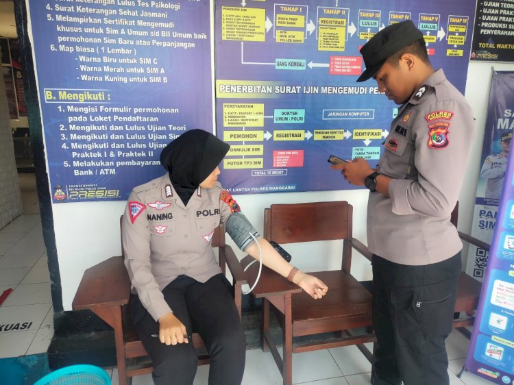 SIDOKKES Polres Manggarai lakukan  Pemeriksaan Kesehatan Personel Polres Manggarai dalam Rangka Operasi Mantap Praja 2024