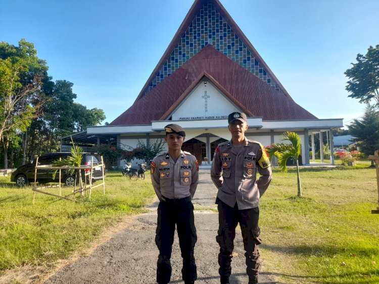 Polres Manggarai Terjunkan Personel untuk Pengamanan Ibadah Minggu di Kota Ruteng