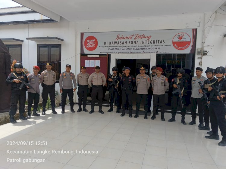 Patroli Gabungan Polres Manggarai dan Brimob, Cipkon Jelang Pilkada 2024