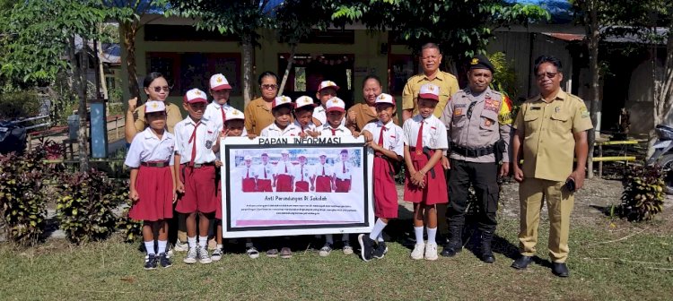 Bhabinkamtibmas lakukan Sosialisasi mengenai bullying di SD INPRES Timung,Desa Golo Cador,kecamatan Wae Ri’i.