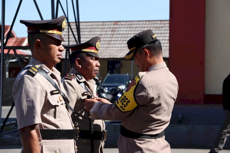 Polres Manggarai Gelar Upacara Serah Terima Jabatan Kasat Polairud