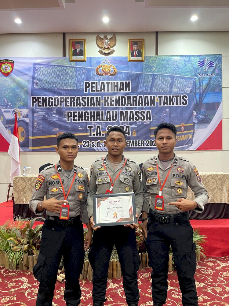 Polres Manggarai Raih Penghargaan dalam Pelatihan Pengoperasian Kendaraan Taktis Penghalau Massa T.A 2024 di Jawa Barat.