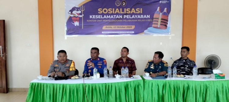 Kapolsek Reo dan Kasat Polairud Hadiri Rapat Sosialisasi Keselamatan Pelayaran di Reo