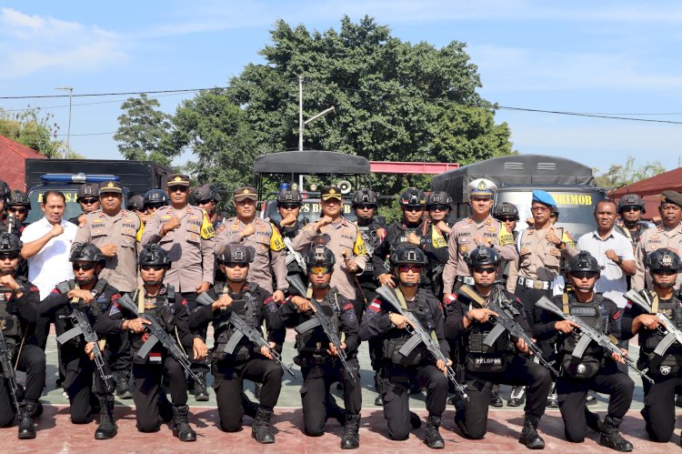 Jaga Soliditas, Kapolres Manggarai Pimpin Apel Bersama Personel Brimob Kompi 2 Pelopor Batalyon B Manggarai