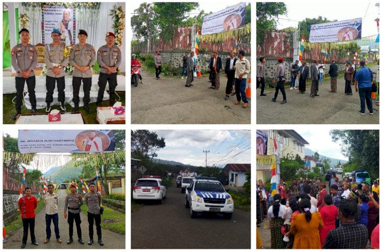 Polres Manggarai Gelar Pengamanan Misa Pentahbisan Imam Baru di Wilayah Keuskupan Ruteng