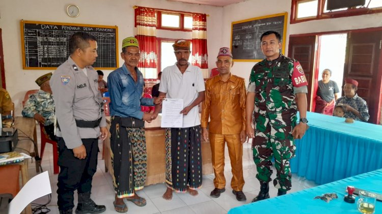 Bhabinkamtibmas Kecamatan Rahong Utara Melaksanakan Kegiatan Sambang Sekaligus Mediasi Kasus Penganiayaan di Desa Manong