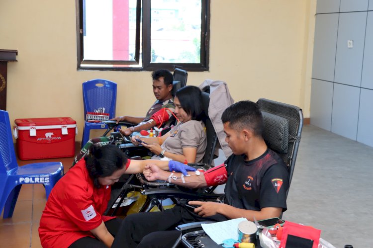 Polres Manggarai Gelar Bhakti Sosial Donor Darah untuk Peringati Hari Jadi Humas Polri ke-73