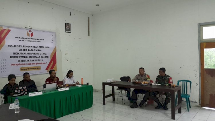 Bhabinkamtibmas Hadiri Sosialisasi Pengawasan Pemilihan Pilkada 2024 di Kecamatan Rahong Utara