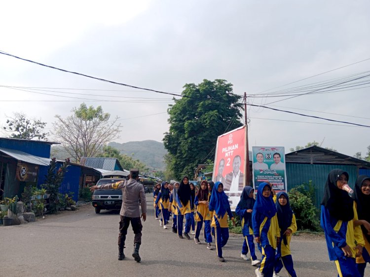 Polsek Reo Gelar Pengamanan Jalan Santai dalam Rangka HAB ke-79 Kementerian Agama