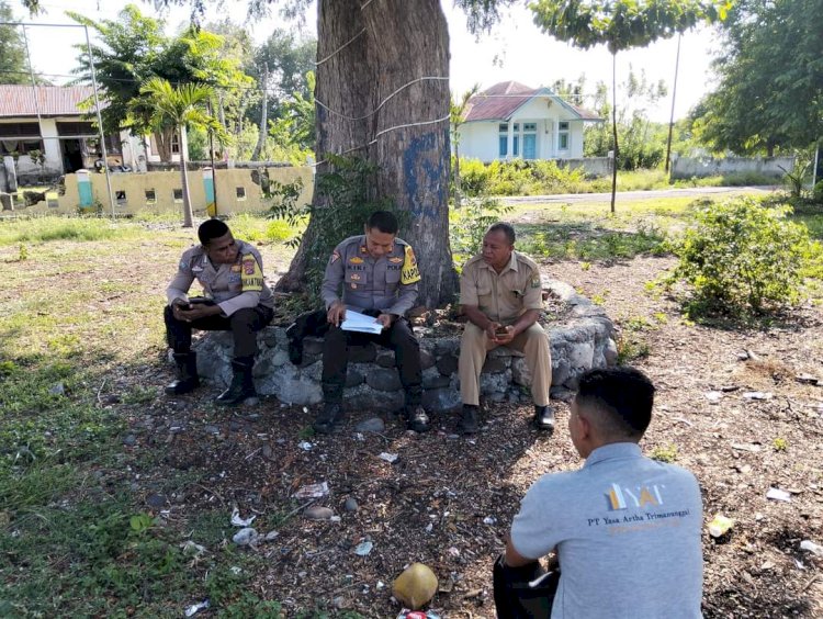 Dukung Program Ketahanan Pangan Nasional Kapolsek Satarmese lakukan Koordinasi dengan Koordinator BPP Kecamatan Satarmese.