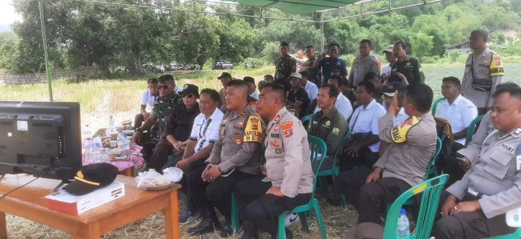 Polres Manggarai dan Polsek Jajaran Ikuti Launching Gugus Tugas Polri Dukung Program Ketahanan Pangan Nasional.