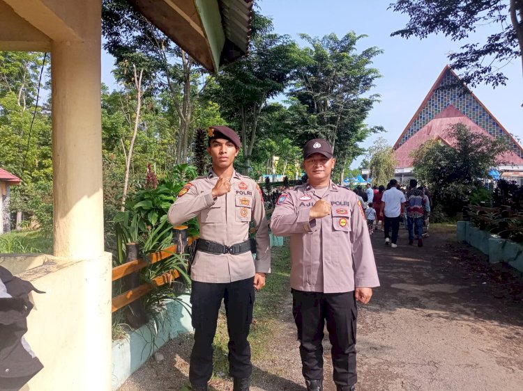 Polres Manggarai Kerahkan Personel untuk Pengamanan Ibadah Minggu di Kota Ruteng