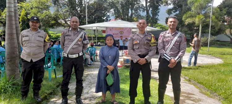 Personel Polres Manggarai Lakukan Pengamanan dan Pengawalan Jalan Sehat SLB Karya Murni Ruteng