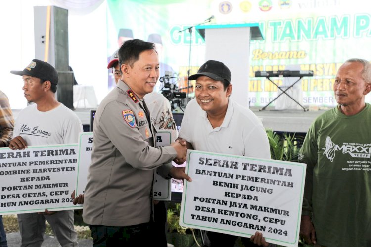 Gugus Tugas Ketahanan Pangan Polri Tanam Padi Serentak, Cetak 10 Ribu Hektare Sawah