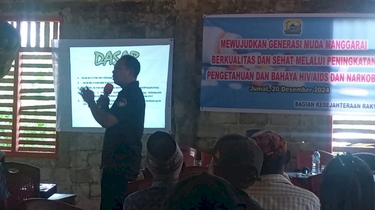 Kasat Narkoba Polres Manggarai Gelar Sosialisasi Penanggulangan Penyalahgunaan Narkoba di Desa Kole, Satarmese Utara