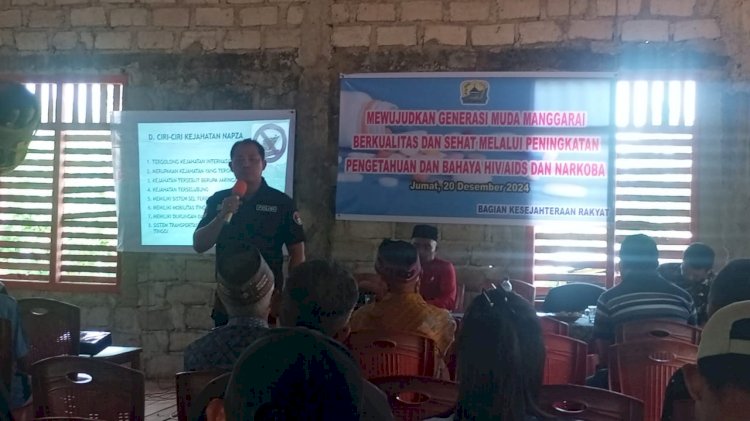 Kasat Narkoba Polres Manggarai Gelar Sosialisasi Penanggulangan Penyalahgunaan Narkoba di Desa Kole, Satarmese Utara