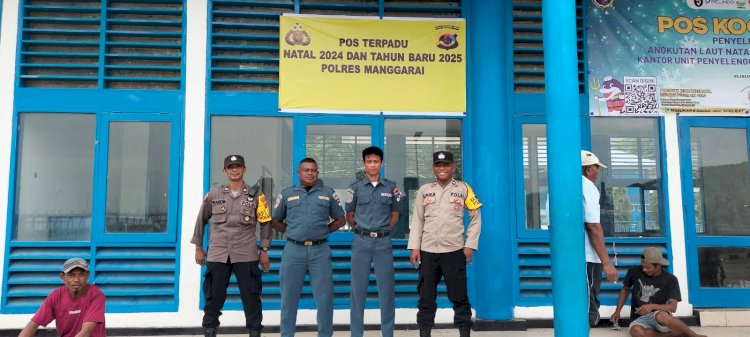 Pengamanan di Pos Terpadu Natal 2024 dan Tahun Baru 2025 Pelabuhan Laut Reo Berjalan Kondusif