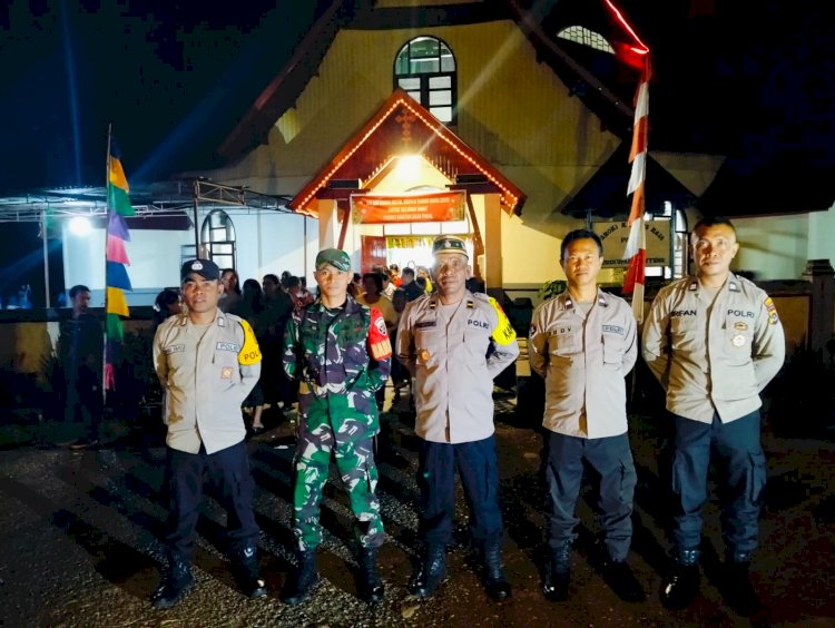 Polres Manggarai Terjunkan personil Pengamanan Ibadah Misa Malam Natal