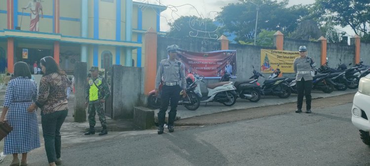 Polres Manggarai Terjunkan Personel untuk Pengamanan Misa Natal Kedua di Sejumlah Gereja