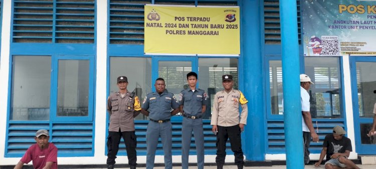 Pengamanan di Pos Terpadu Pelabuhan Laut Reo dalam Rangka Ops. Lilin Turangga 2024 Berjalan Lancar