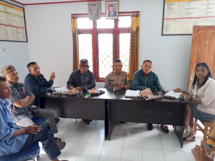 Bhabinkamtibmas Kec. Ruteng Hadiri Rapat Penetapan Calon Penerima BLT dan Pembahasan Penanganan Stunting di Desa Meler