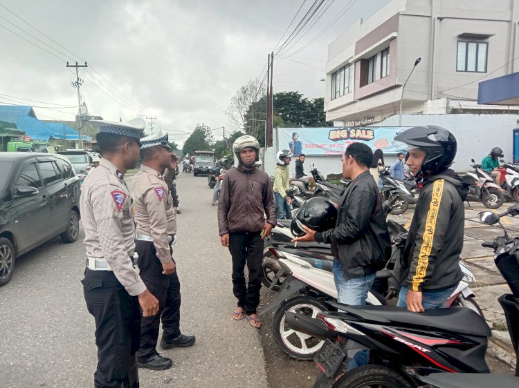 Satlantas Polres Manggarai Gelar Patroli KRYD, PAMTURLALIN, dan Himbauan Kamseltibcar Lantas di Kota Ruteng