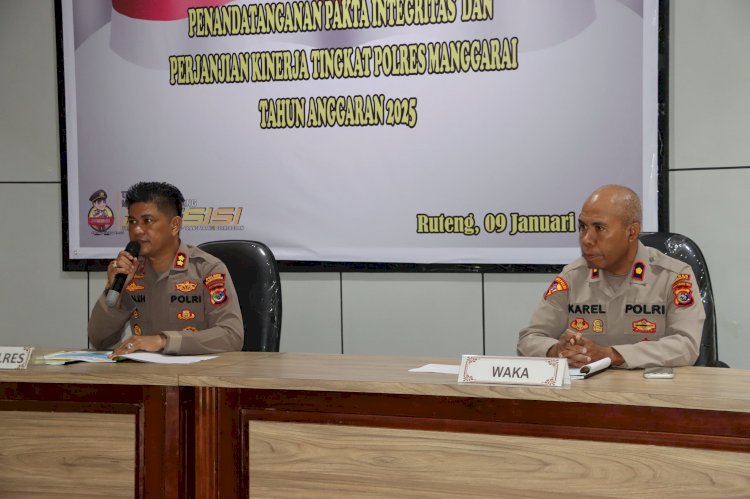 Kapolres Manggarai Buka Sosialisasi DIPA/RKA-KL, Penandatanganan Pakta Integritas, dan Perjanjian Kinerja TA 2025