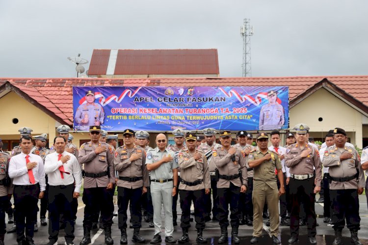 Polres Manggarai Melaksanakan Apel Gelar Pasukan Operasi Keselamatan Turangga 2025