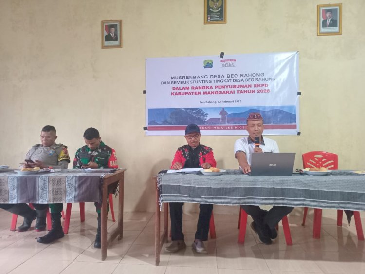 Bhabinkamtibmas Kecamatan Ruteng Mengkuti Musrenbang 2026 di Desa Beo Rahong,Kegiatan Berlangsung Dengan Aman Dan Lancar