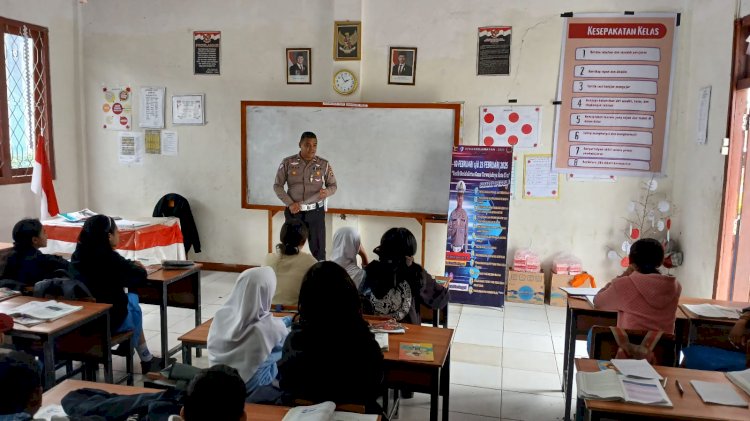 Sat Lantas Polres Manggarai Laksanakan Police Goes To School dalam Rangka Operasi Keselamatan 2025