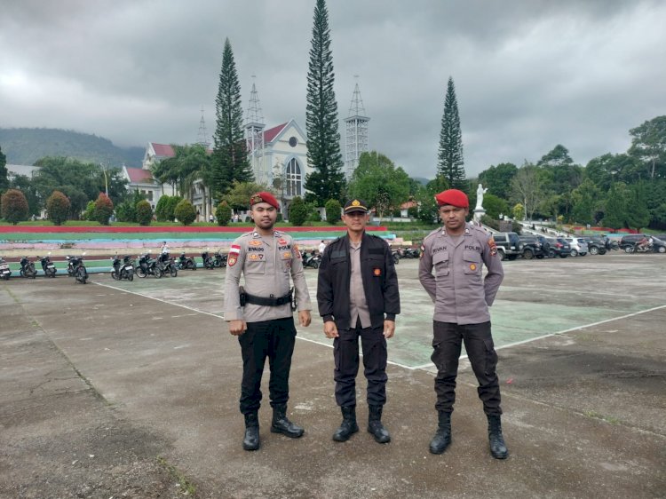 Polres Manggarai Gelar Pengamanan Ibadah Minggu di Gereja-Gereja Wilayah Langke Rembong