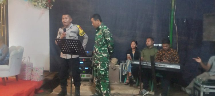 Bhabinkamtibmas dan Babinsa Ruteng Amankan Acara Resepsi Pernikahan di Kelurahan Waebelang