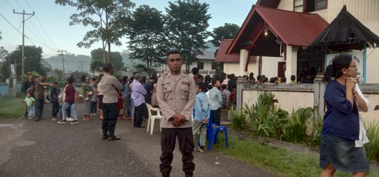 Pengamanan Misa Rabu Abu di Wilayah Hukum Polres Manggarai Berjalan Kondusif