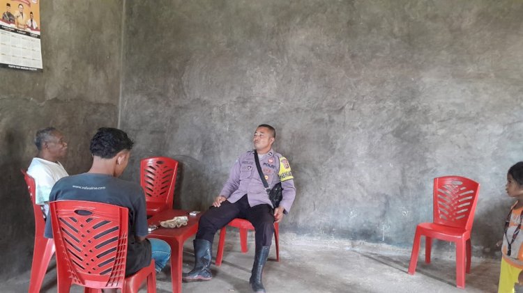 Bhabinkamtibmas Kecamatan Rahong Utara Laksanakan Patroli dan Sambang di Desa Wae Mantang